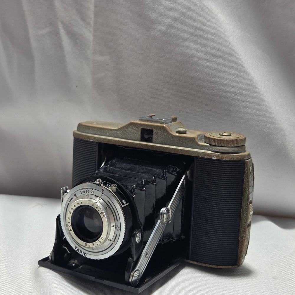Vintage Agfa Ansco Folding Camera Agnar 85mm f4.5 Vario Shutter Germany Untested